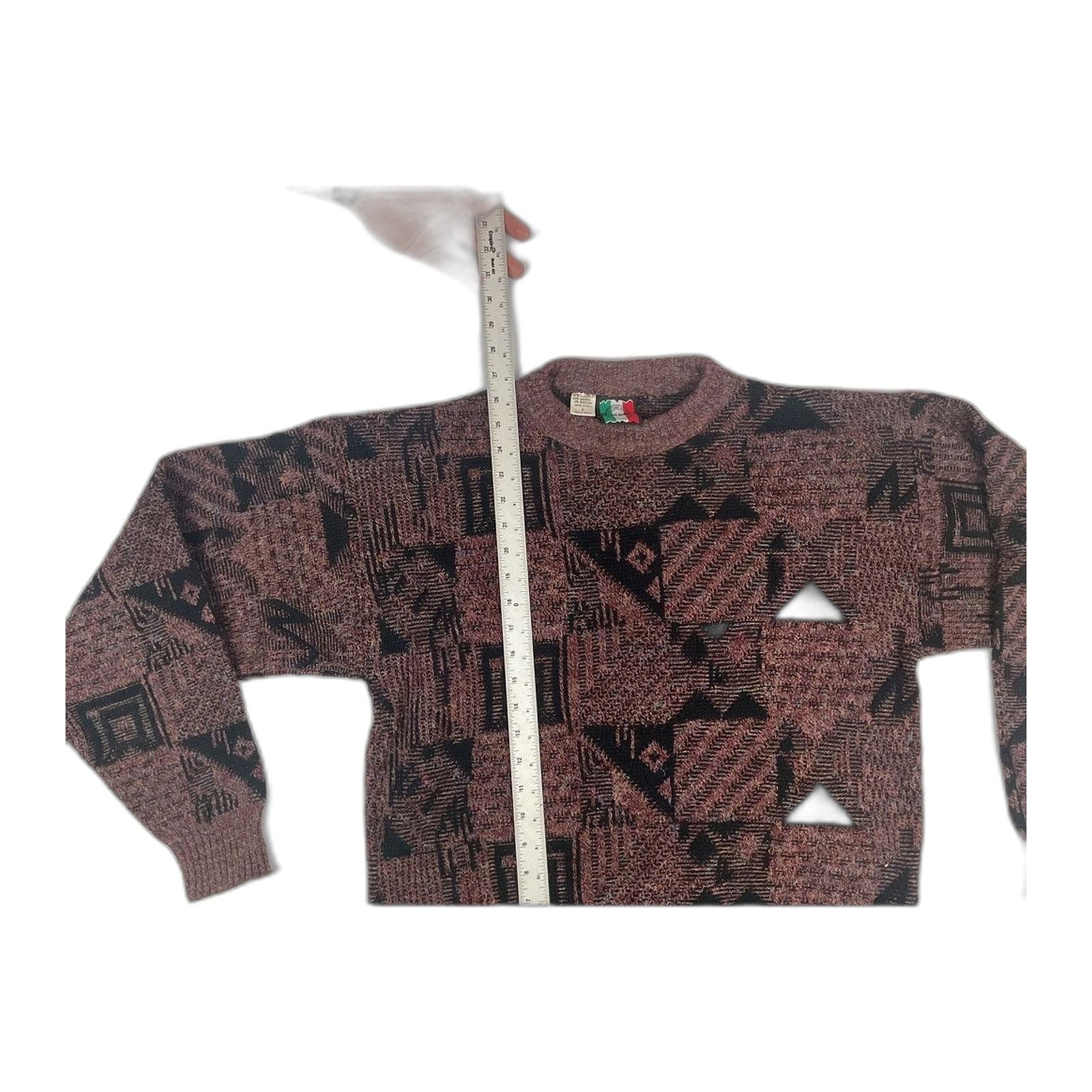 Blends Vintage Made In Italy Geometric Knit Sweater Mens Wool Blend Size US L / EU 52-54 / 3 - 4 Thumbnail