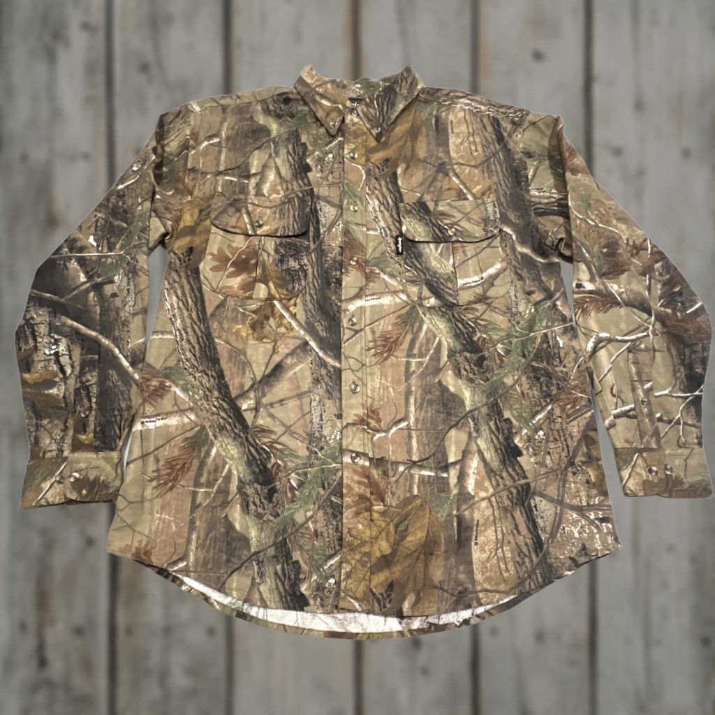 Vintage Remington Camo Button Down Shirt Men L Long Sleeve Real Tree Pockets Cotton Size US L / EU 52-54 / 3 - 1 Thumbnail