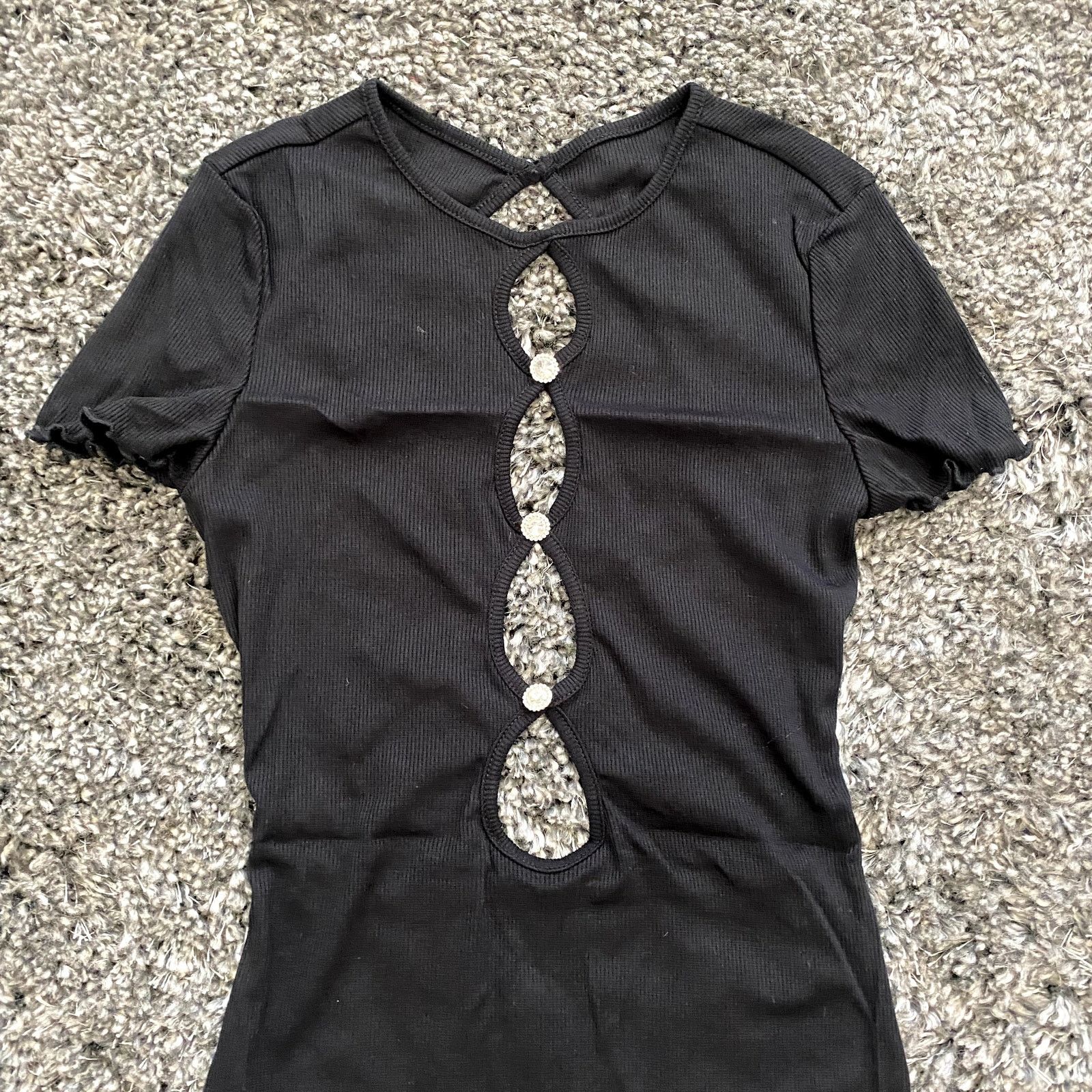 Shein Cut Out Button Front Backless Bodycon Dress in Black, Size S Size S / US 4 / IT 40 - 4 Thumbnail