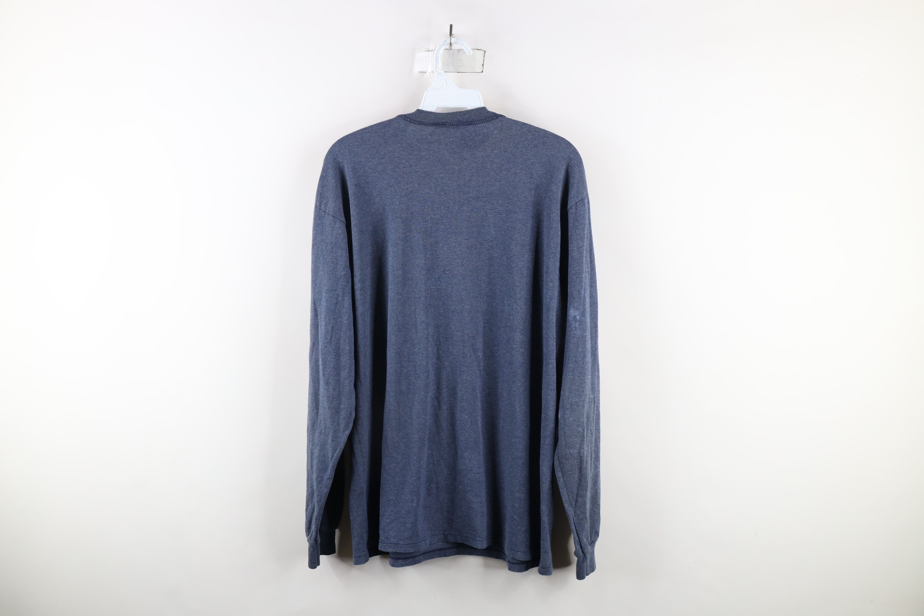 Vintage Vintage 90s Streetwear Blank Knit Long Sleeve Henley T-Shirt Size US M / EU 48-50 / 2 - 12 Thumbnail