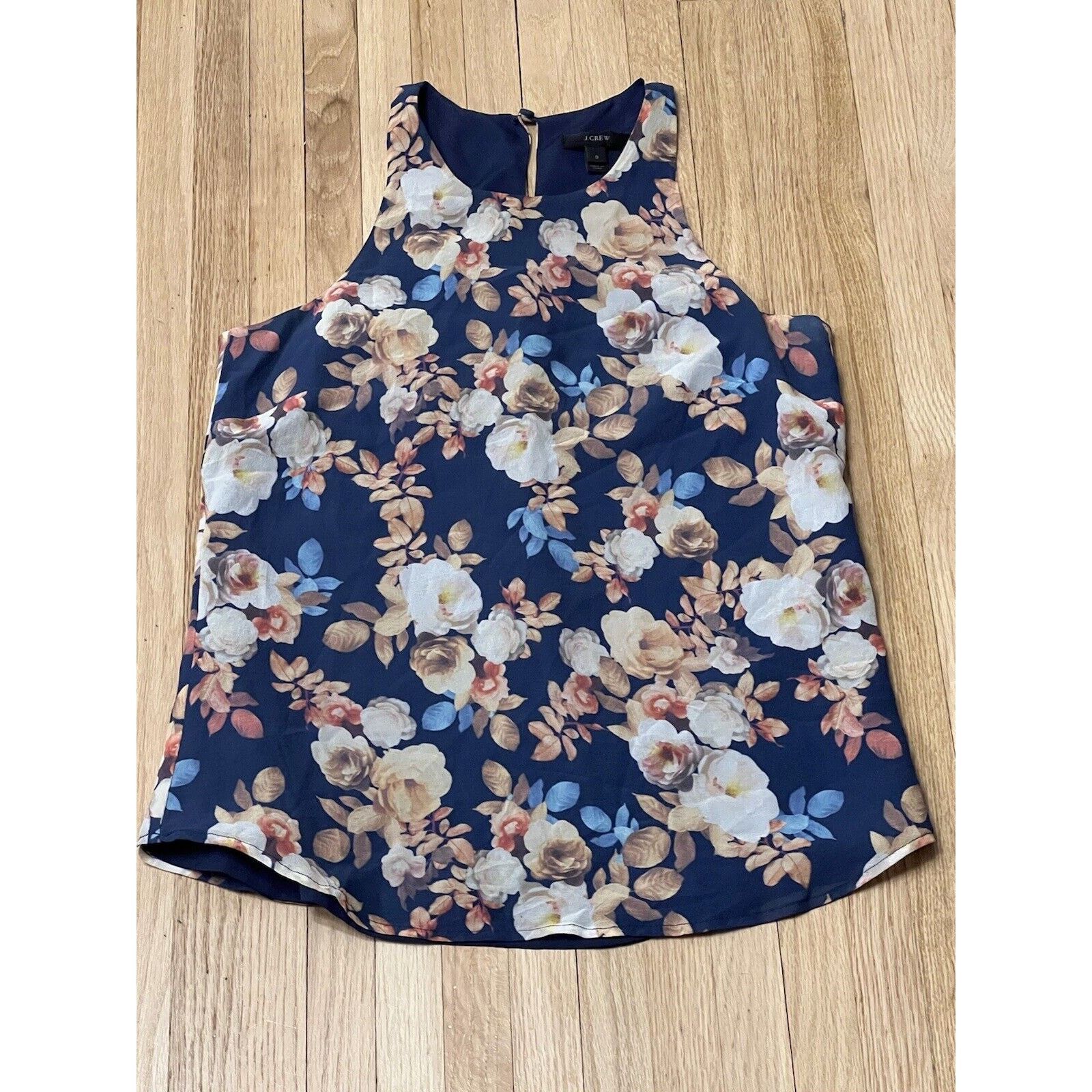 J.Crew J Crew Size 0 Aquatic Floral Sleeveless Shell Tank Blouse Size XS / US 0-2 / IT 36-38 - 4 Thumbnail