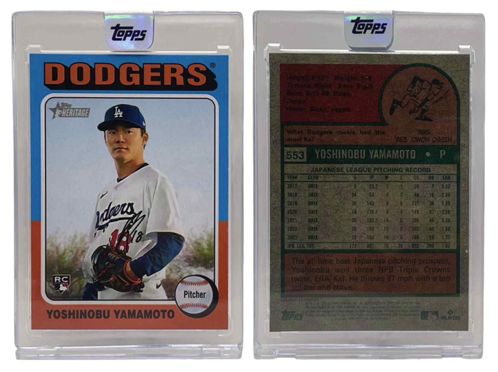 Other 2024 Topps Heritage High #553 Yoshinobu Yamamoto Rookie (RC) Size ONE SIZE - 1 Thumbnail