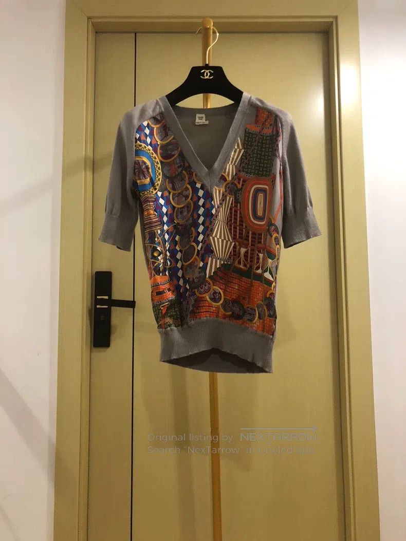 Hermes Hermes Silk blend knit top 70% silk + 30% mulberry silk Size XXS / US 00 / IT 34 - 1 Thumbnail