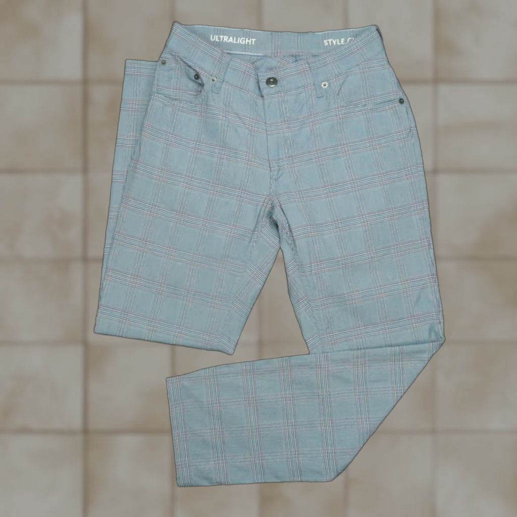 BRAX BRAX Men Pants Chino 5-Pocket Regular 28x29 Blue Plaid Belt Loops Stretch Ultralight Vintage? No, Unsure. 90s? Not applicable Mens Size US 28 / EU 44 - 1 Thumbnail