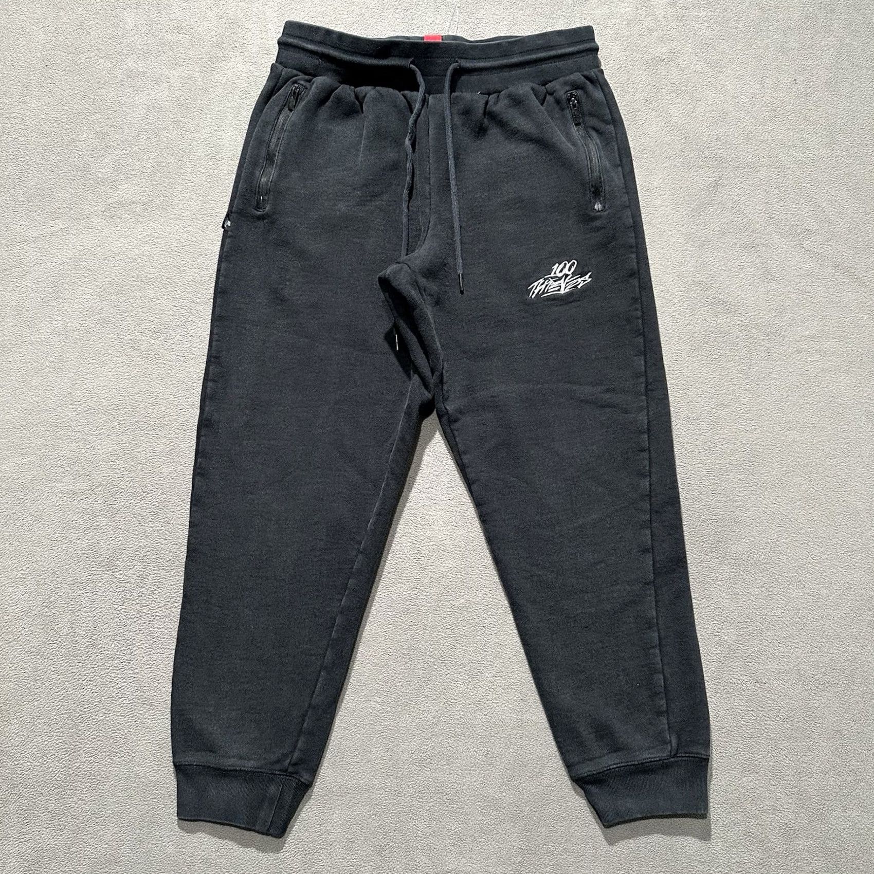 100 Thieves 100 Thieves Jogger Sweatpants Mens M Black Embroidered Pockets Slim Fit Casual EUC Size US 31 - 2 Thumbnail