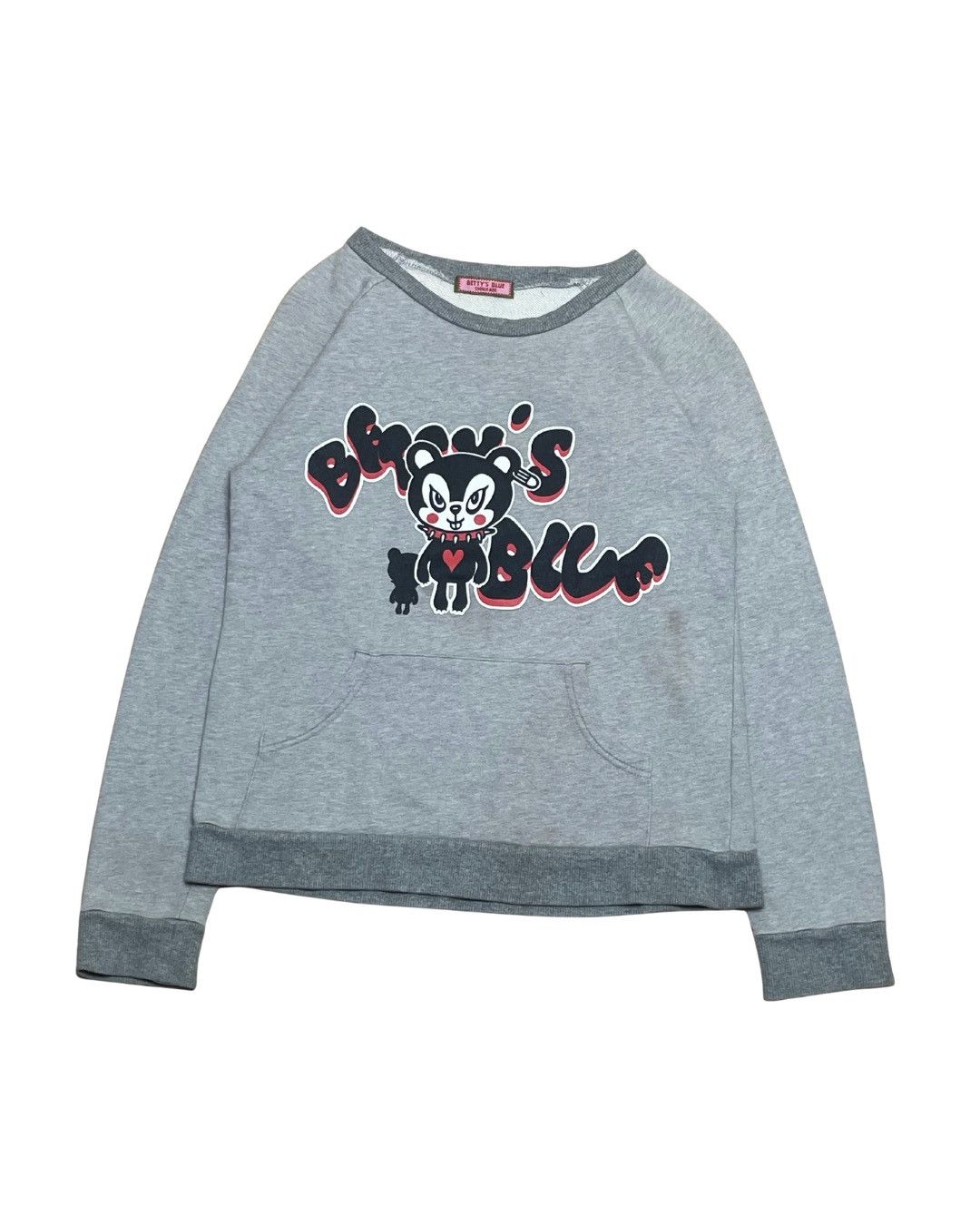 Japanese Brand Vintage Betty’s Blue Kuma-chan Grey Pullover Size S / US 4 / IT 40 - 2 Thumbnail