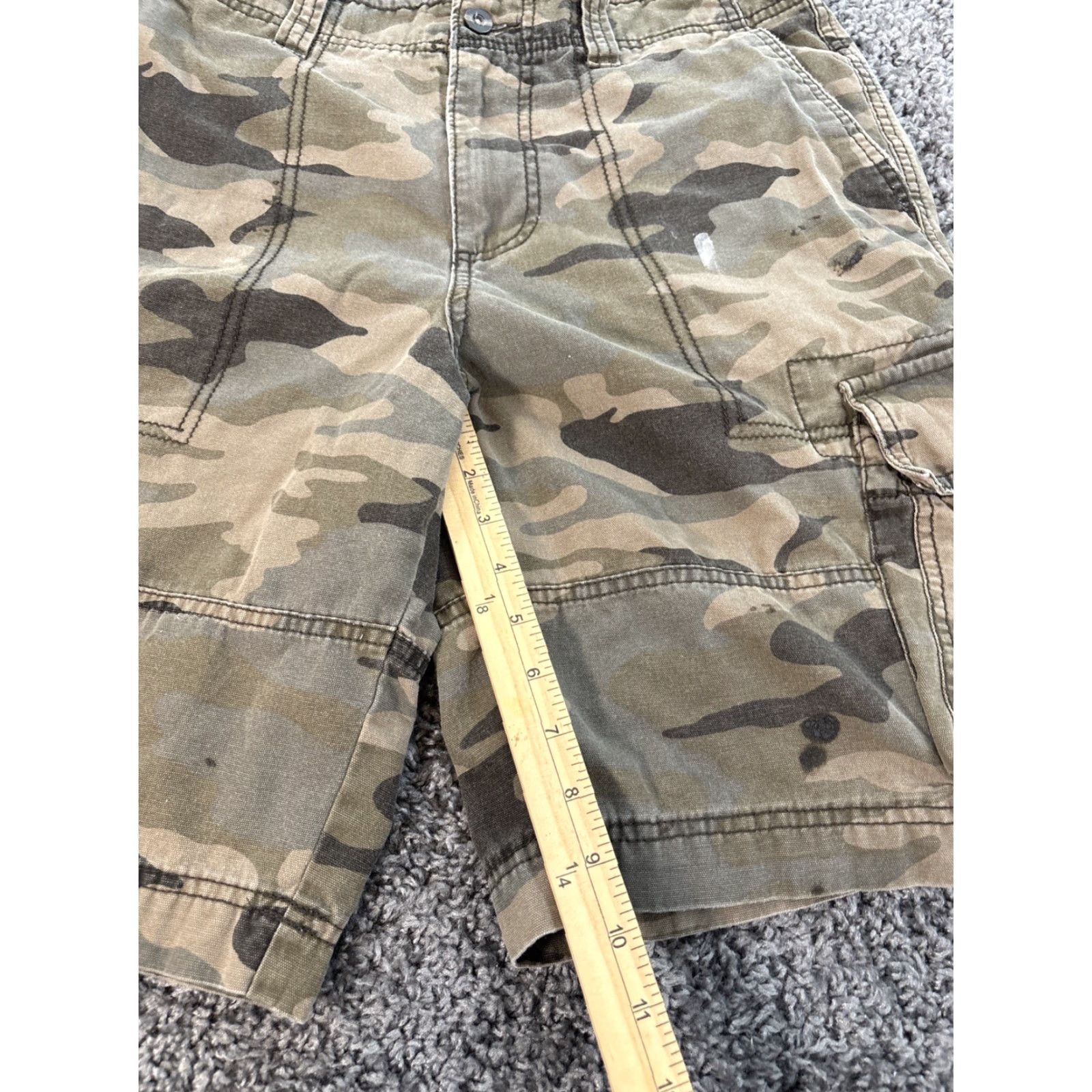 Mossimo VINTAGE Mossimo Cargo Shorts Mens 32 Beige Camouflage Cotton Pockets Military Ripstop 10in Inseam Size US 32 / EU 48 - 4 Thumbnail