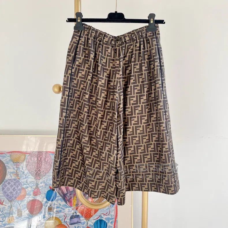 Fendi Fendi Monogrammed Floral Print Silk Shorts Size 25" / US 0 / IT 36 - 2 Thumbnail