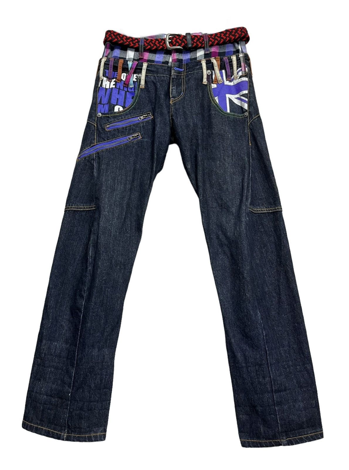 Punk and Yo FYE🔥PUNK UNION JACK Double Waist Bondage Zipper Twisted Leg Size US 30 / EU 46 - 7 Thumbnail