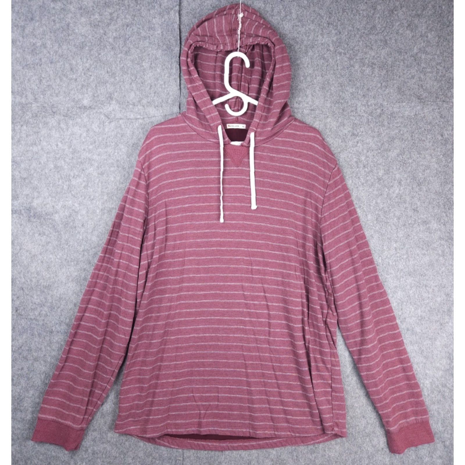 Marine Layer Marine Layer Hoodie Men's XL Red Striped Drawstring Lightweight Rayon Blend Size US XL / EU 56 / 4 - 2 Thumbnail