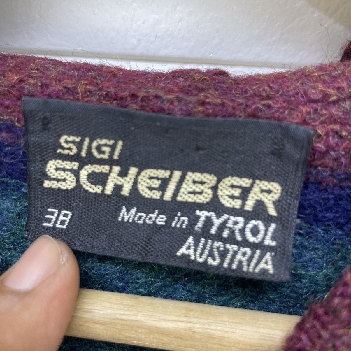 Aran Isles Knitwear Vintage Designer Sigi Scheiber Mohair Stripe Hooded Jacket Size M / US 6-8 / IT 42-44 - 4 Thumbnail