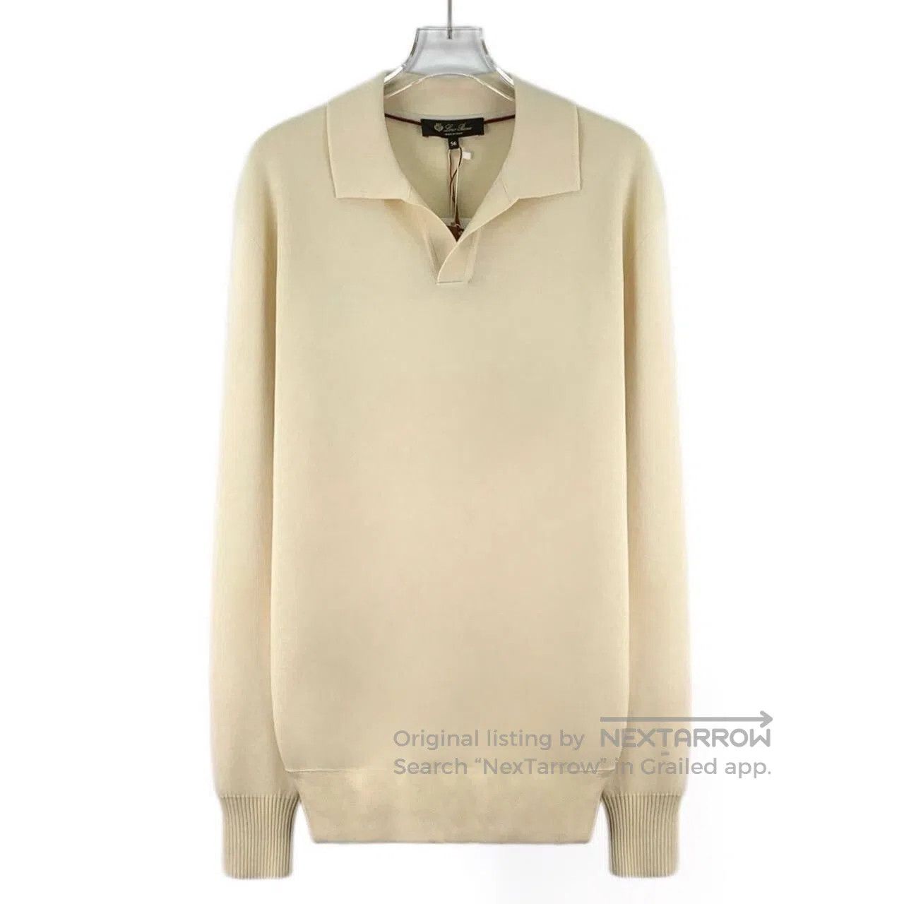 Loro Piana Loro Piana Beige Wool Turn-down Collar Long Sleeve Knit Sw Size US XL / EU 56 / 4 - 1 Thumbnail