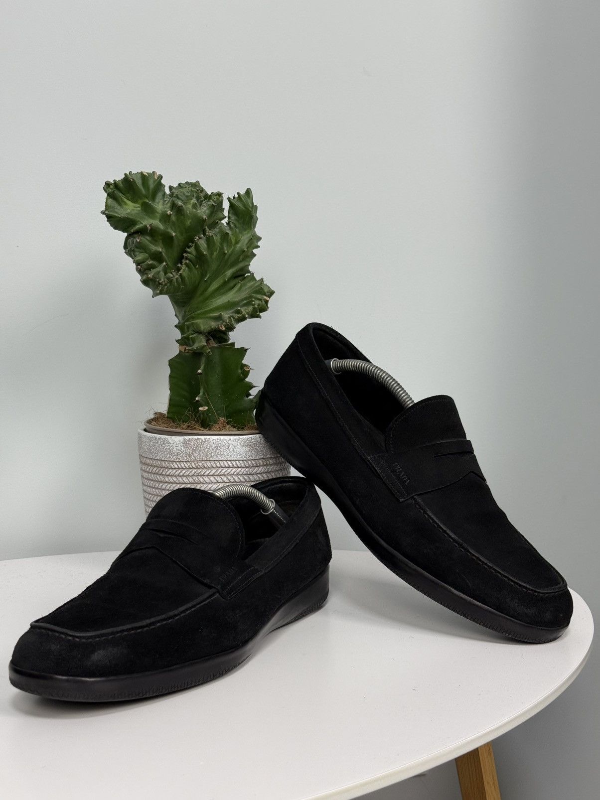 Prada PRADA Suede Loafers Black shoes Car Size US 11 / EU 44 - 2 Thumbnail
