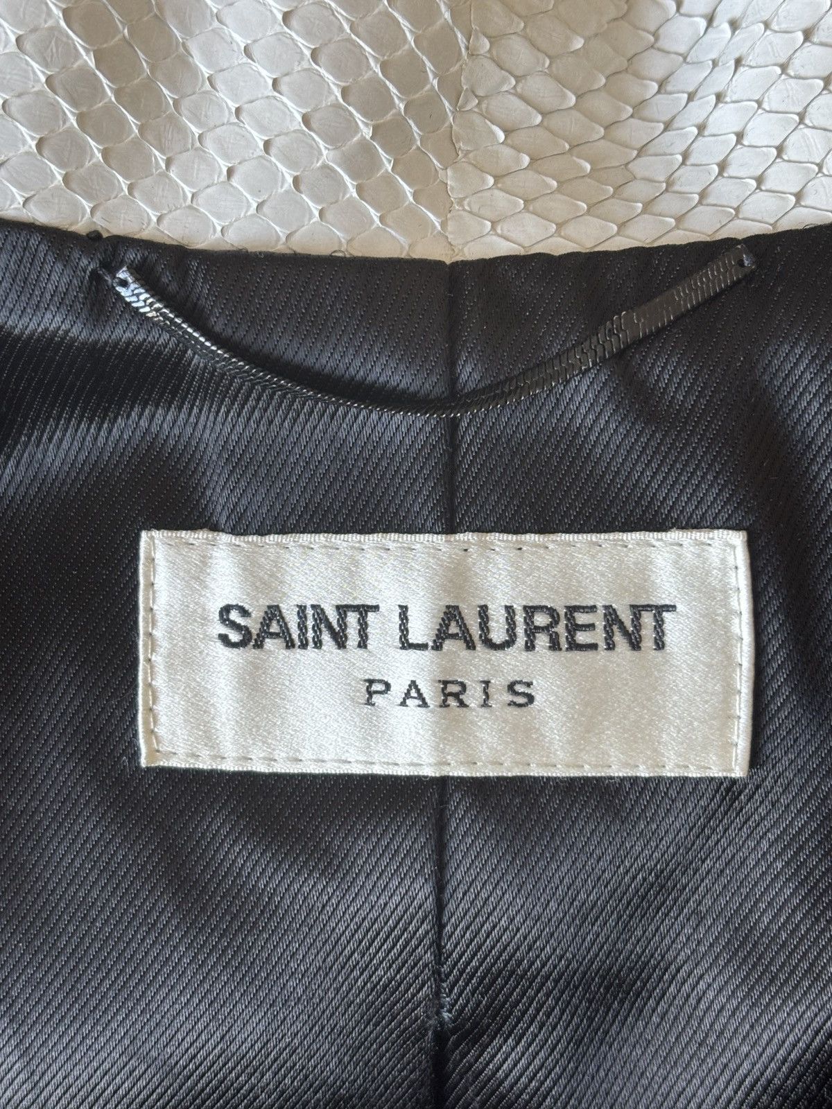 Saint Laurent Paris FW2016 Swarovski Embellished Python/Lamb Leather Jacket Size US S / EU 44-46 / 1 - 8 Thumbnail