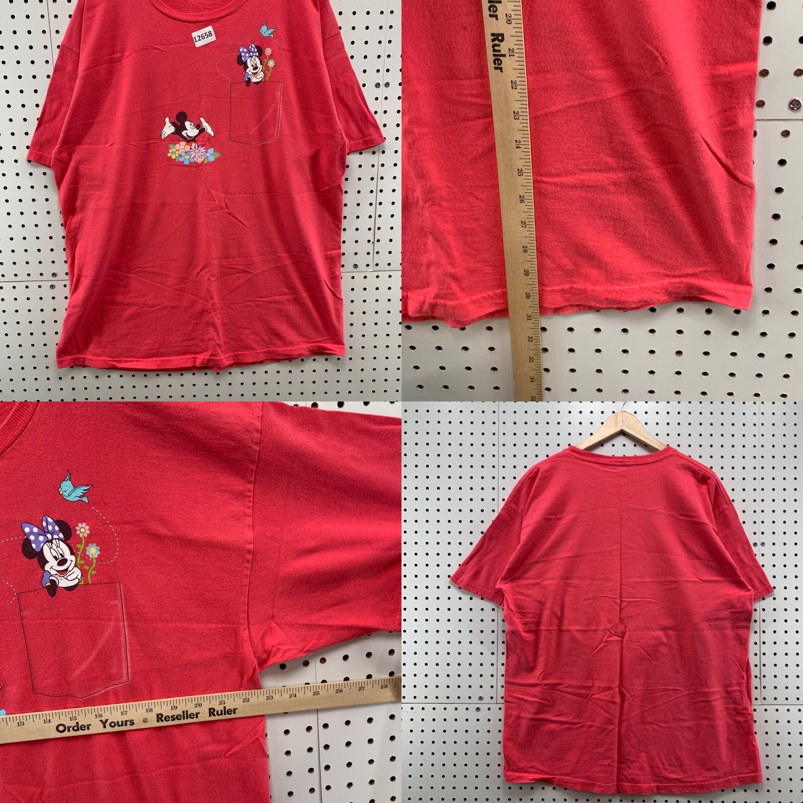 Disney Disney Mickey Mouse Shirt Adult XL Red Pocket Graphic 90s Cartoon Theme Mens Womens (Unisex) Size US XL / EU 56 / 4 - 8 Thumbnail