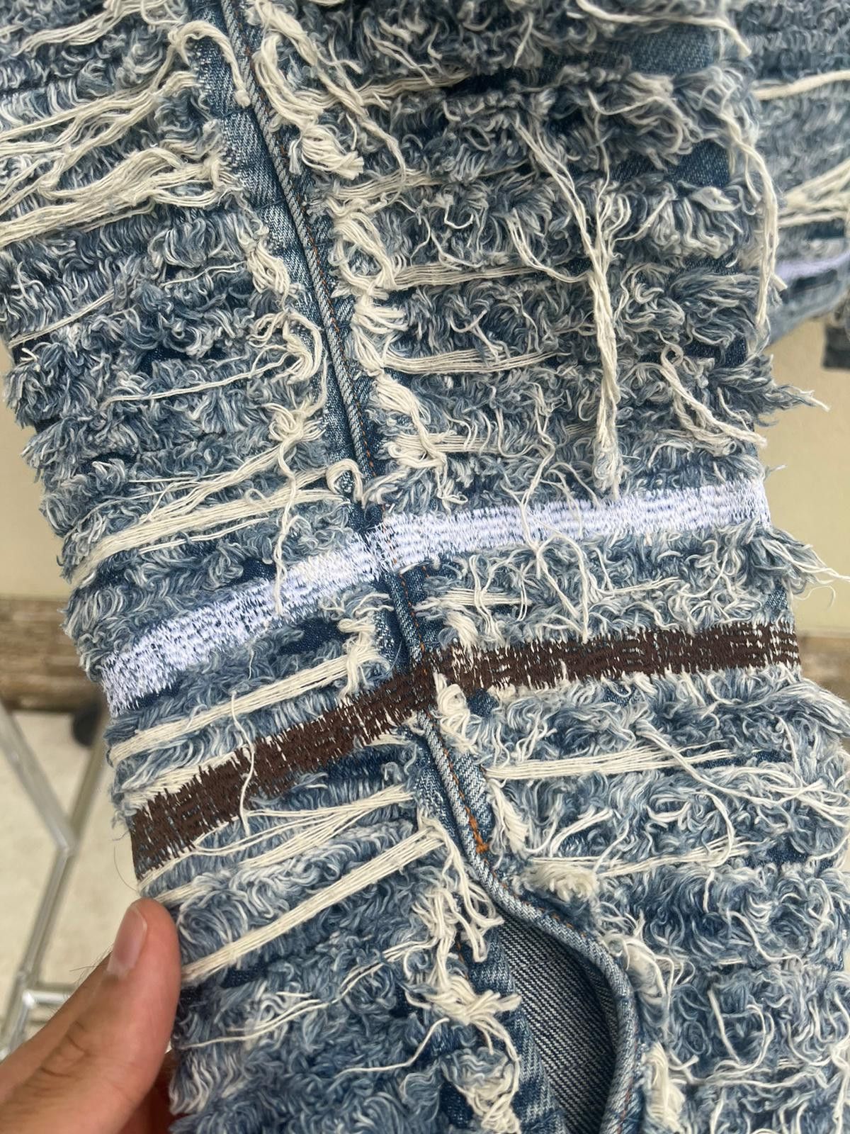 Alyx × Blackmeans Distressed Denim Jacket in Blue Size US XL / EU 56 / 4 - 7 Thumbnail