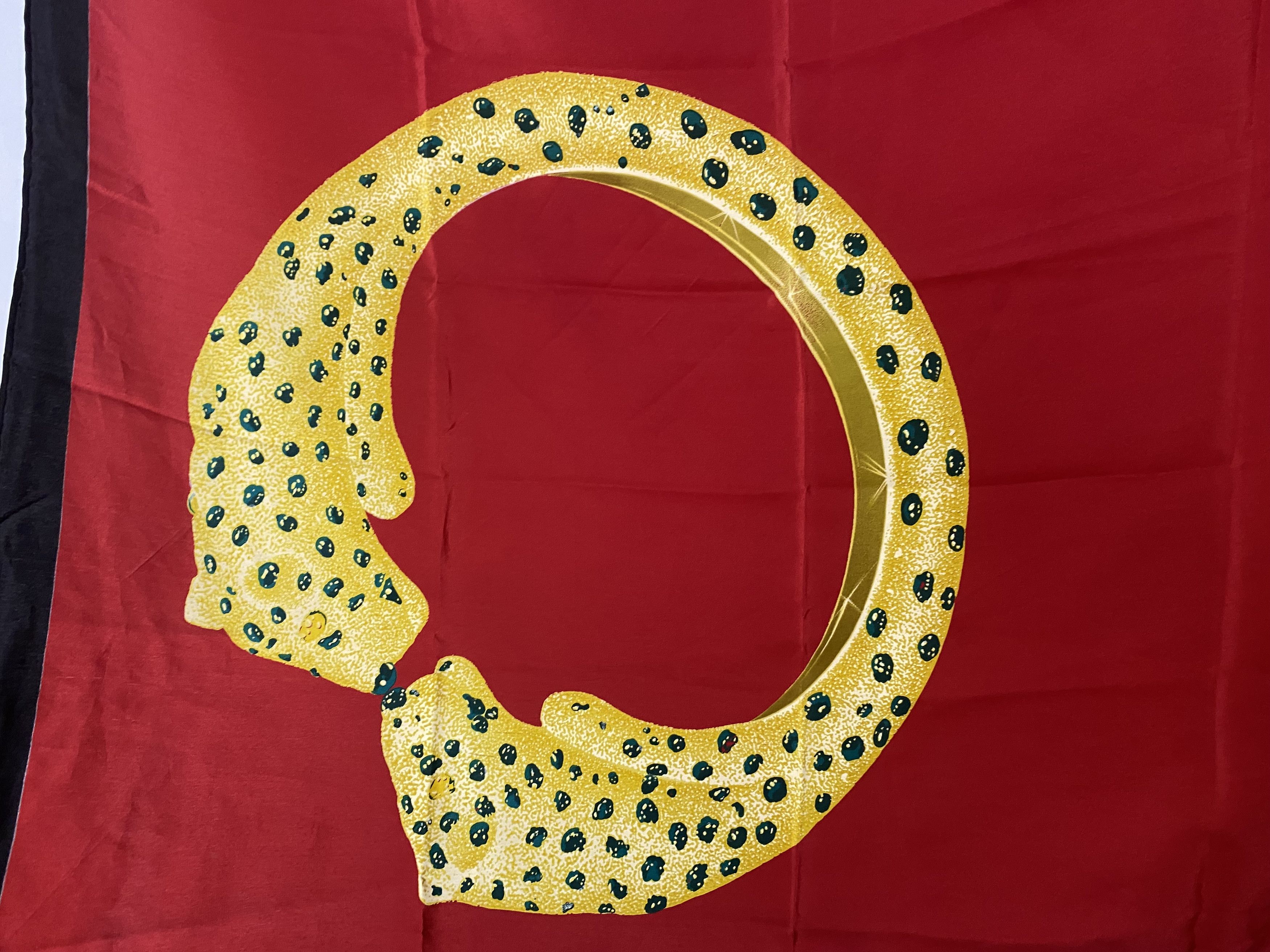 Cartier LES MUST DE CARTIER PARIS GOLD PANTHER BRACELET SILK SCARF Size ONE SIZE - 3 Thumbnail