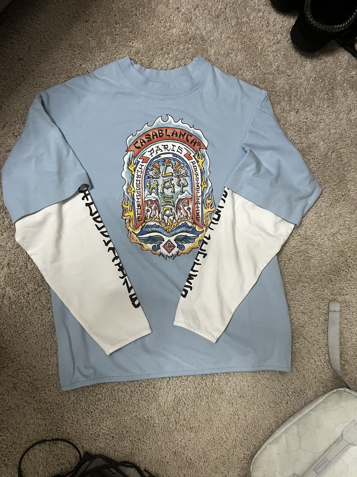 Casablanca CASA WAY SKATE DOUBLE LAYER T-SHIRT Size US S / EU 44-46 / 1 - 1 Thumbnail
