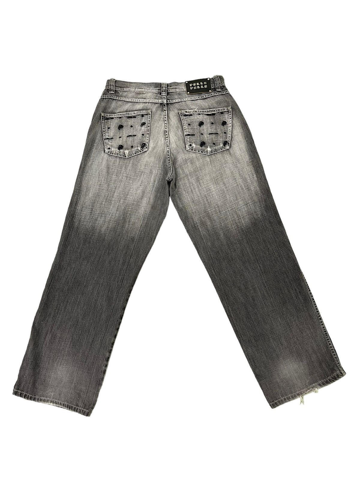 Pelle Pelle Wide Baggy Jeans Pelle Pelle Marc Buchanan Distress 7🟦6 Size US 34 / EU 50 - 13 Thumbnail