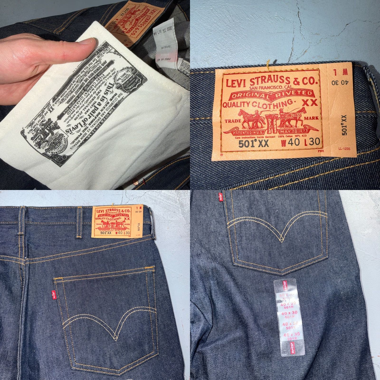 Levi's VINTAGE Levi's 501 Jeans Men 40x30 Black Dark Wash Straight Leg Deadstock Y2K 90s USA Size US 40 / EU 56 - 10 Thumbnail