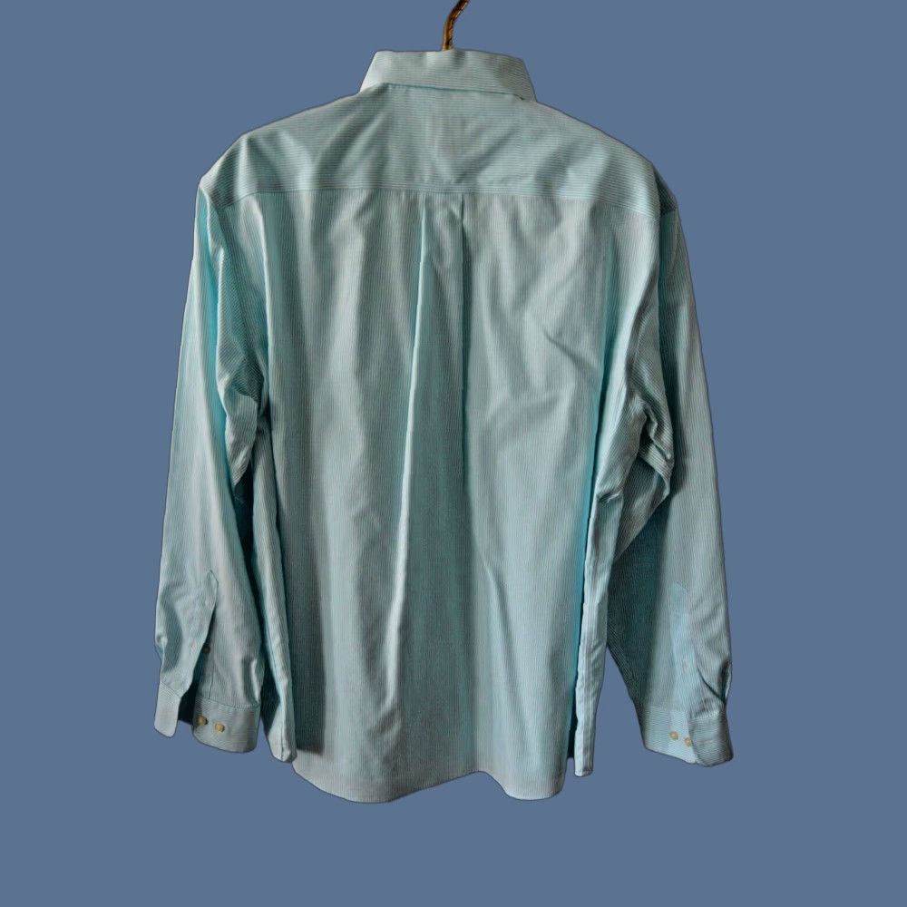 Jos. A. Bank Jos A Bank Travelers Collection Shirt Men's XL Seafoam Green Striped Size US XL / EU 56 / 4 - 1 Thumbnail