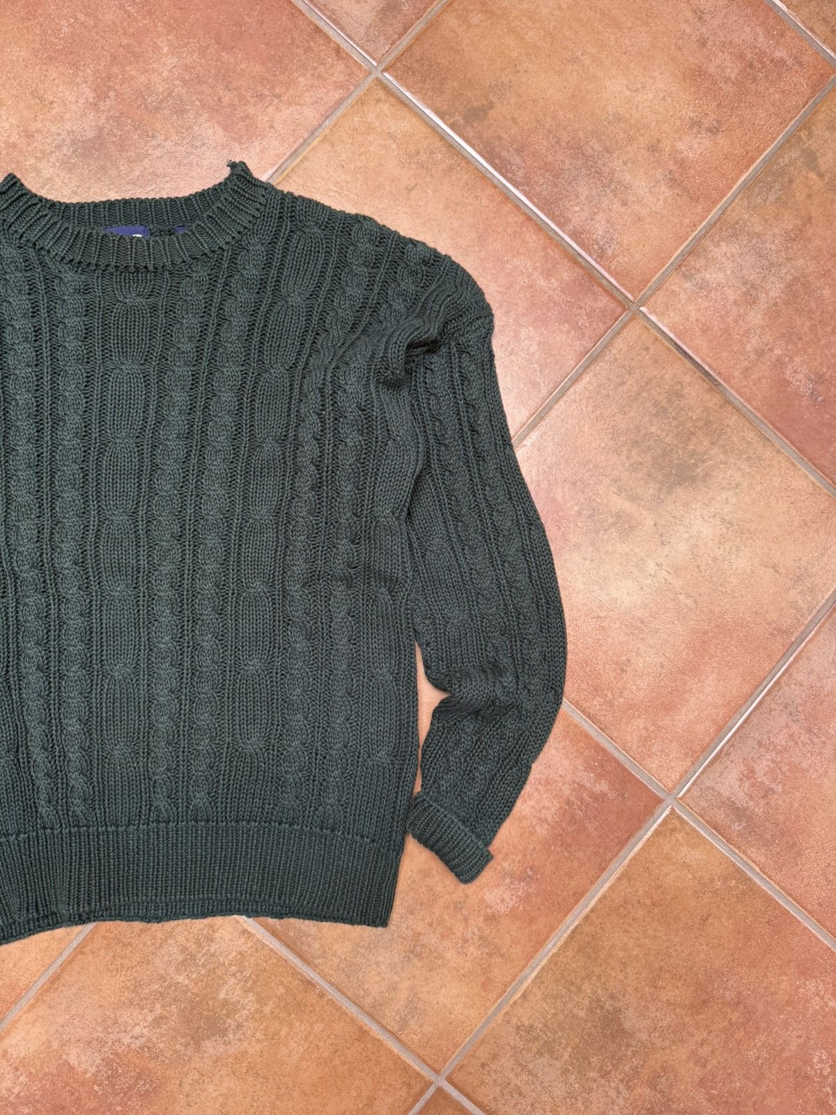 Gap Vintage Forest Green GAP Cable Knit Sweater Size US L / EU 52-54 / 3 - 3 Thumbnail