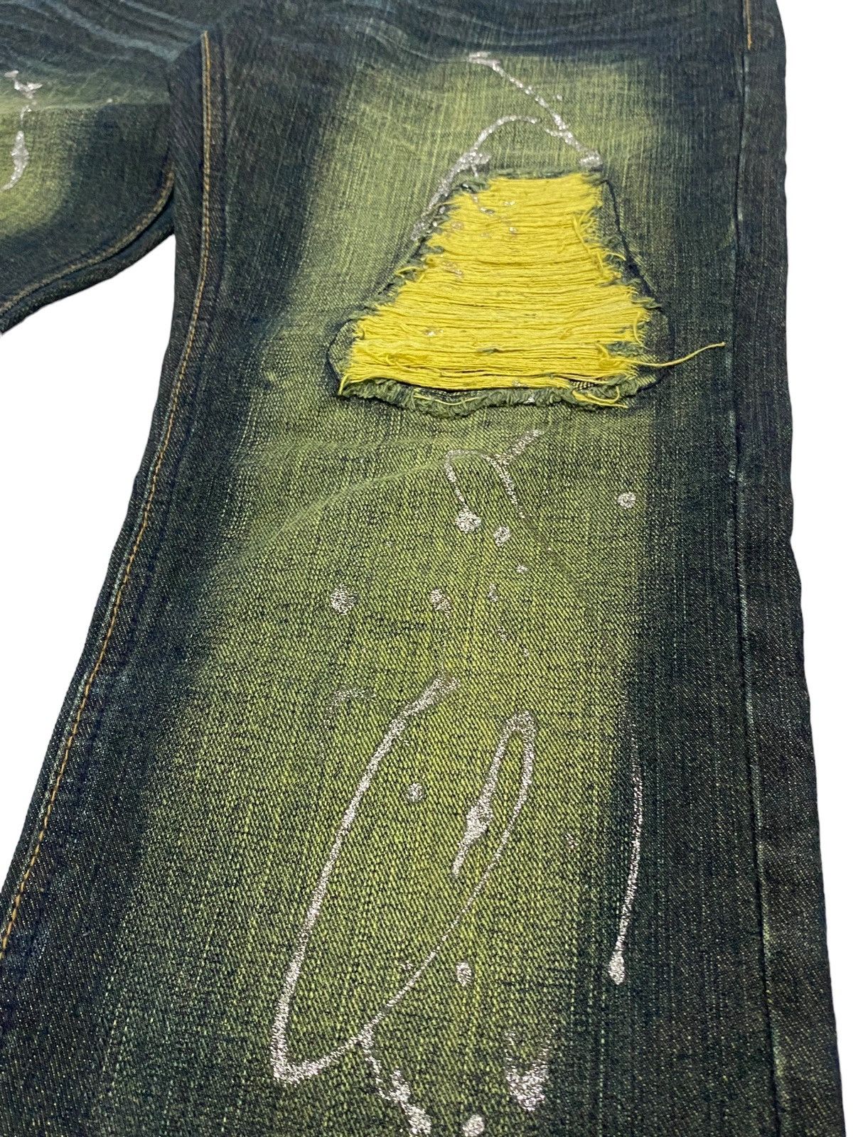 If Six Was Nine Mild Life Japan Splash Art Paint Distressed Patchworks Size US 30 / EU 46 - 15 Thumbnail
