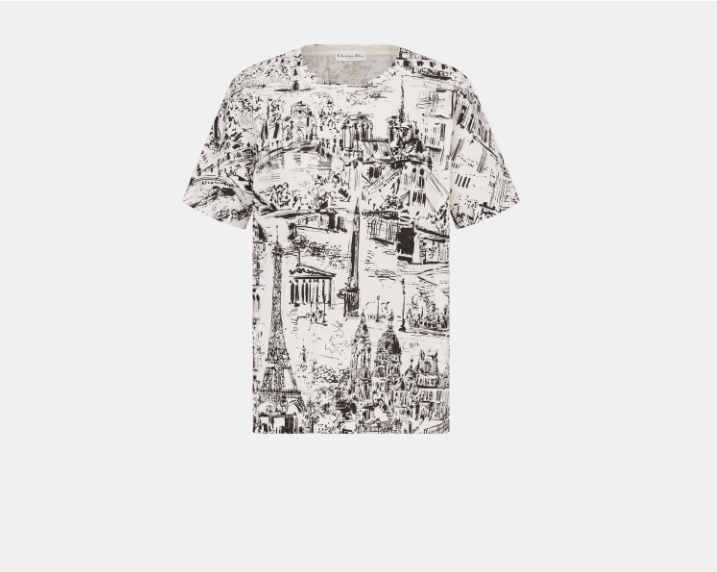 Dior o1w1db10925 443T09 T-Shirt in White/Black Size L / US 10 / IT 46 - 1 Thumbnail