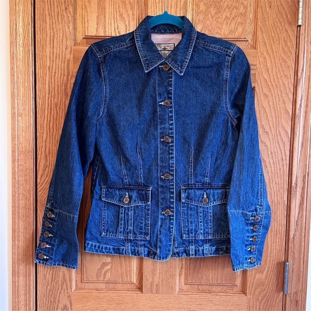 Other Caribbean Joe Women's Vintage Denim Jacket Blue Size S (4-6 Size S / US 4 / IT 40 - 1 Thumbnail