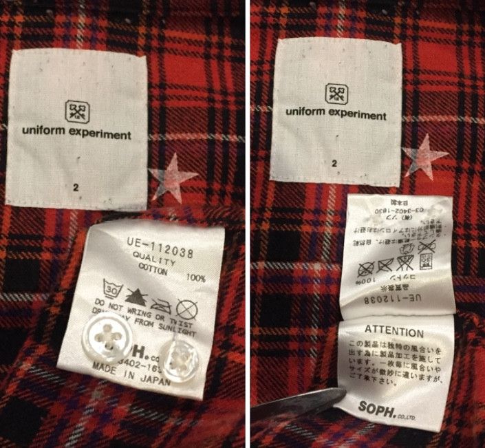 uniform experiment UNIFORM EXPERIMENT SOPHNET FRAGMENT JAPAN FLANNEL SHIRT Size US M / EU 48-50 / 2 - 5 Thumbnail