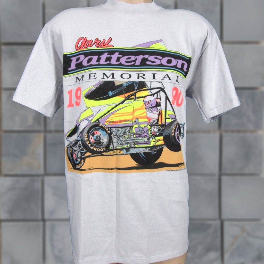 Vintage VINTAGE 80s 90s GARY PATTERSON NARC SPRINT CAR RACING T-Shirt M Gray Stedman Mens Size US M / EU 48-50 / 2 - 1 Thumbnail