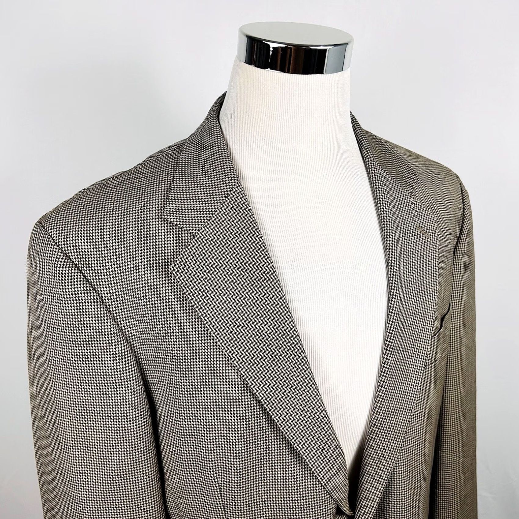 Nautica Nautica Sport Coat 44L Gold Black Houndstooth 100% Wool Two Button Fully Lined Mens Size US XS / EU 42 / 0 - 2 Thumbnail