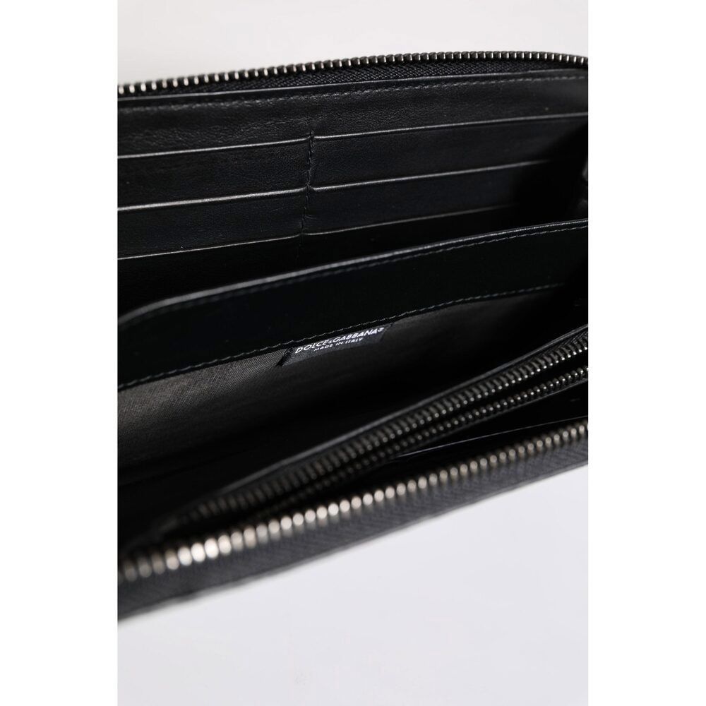 Dolce & Gabbana Dolce & Gabbana Black Blue Exotic Leather Embossed Continent Size ONE SIZE - 7 Thumbnail