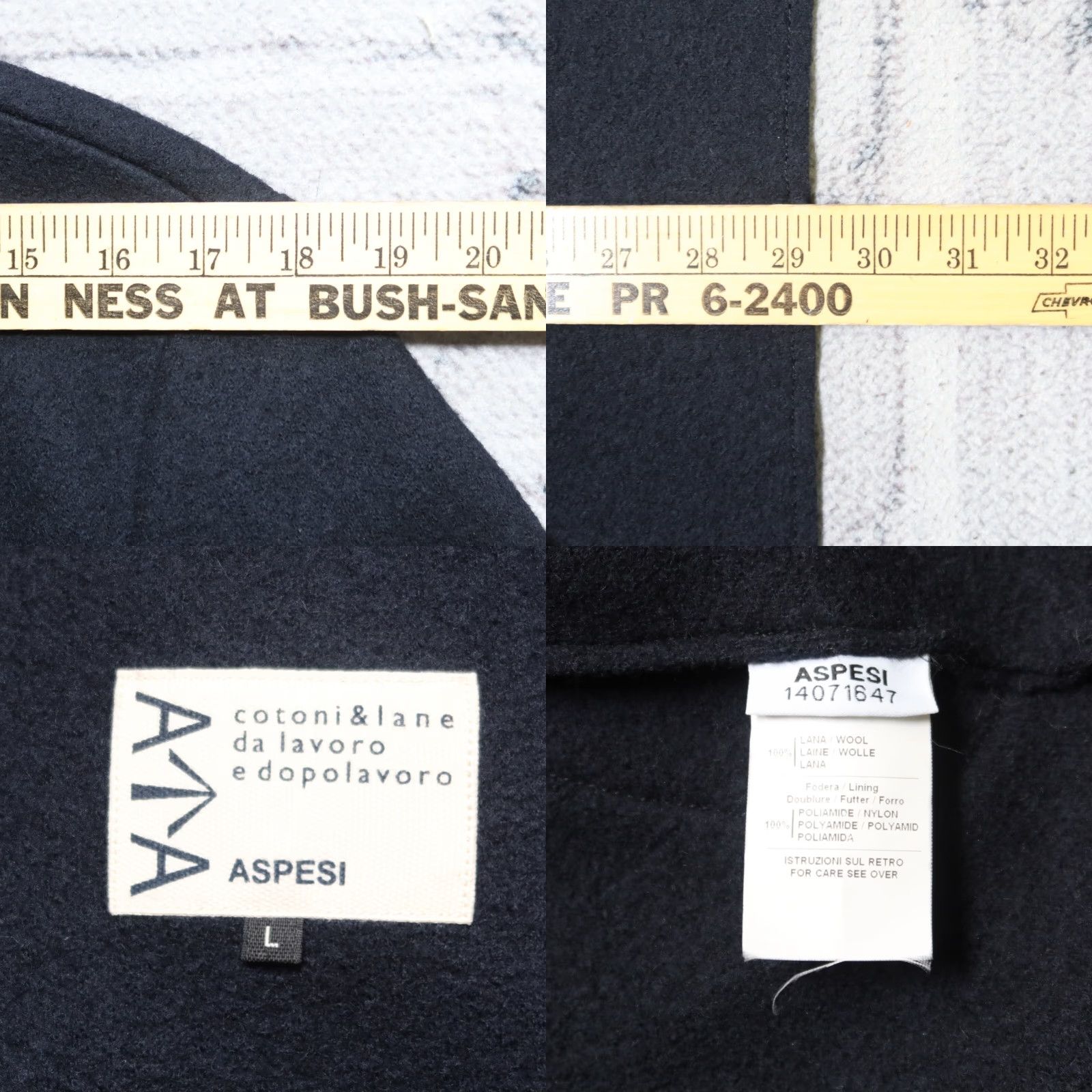 Aspesi Aspesi Wool Blazer Jacket Mens L Navy Blue Size 42R - 8 Thumbnail