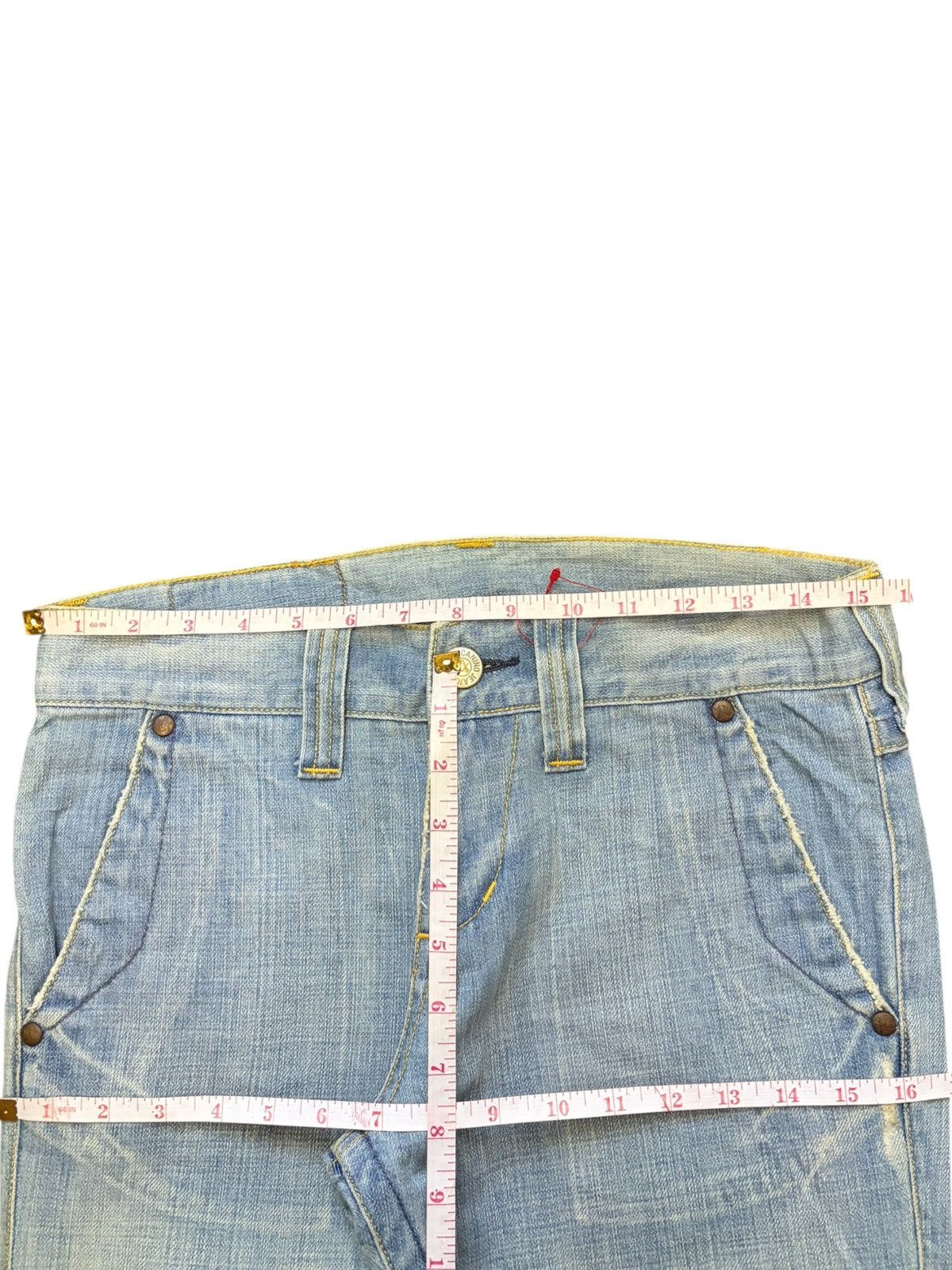Edwin Vintage Japanese Brand Faded Wash Distress Flare Jeans Size 31" - 6 Thumbnail