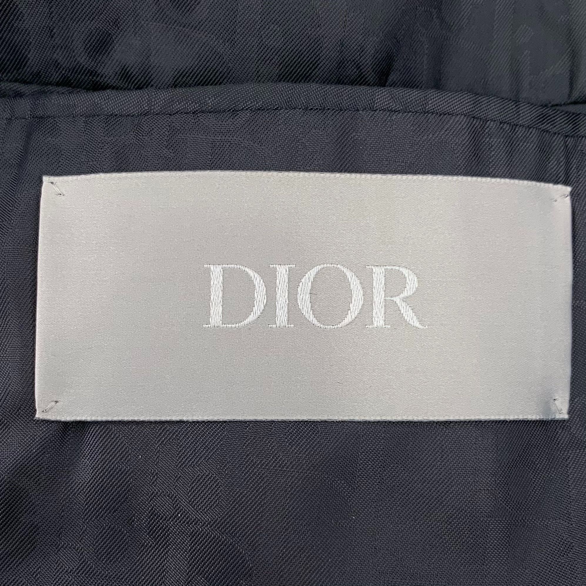 Dior Mens Black Wool Overcoat 42 Made In Italy With Cupro Lining Size US XS / EU 42 / 0 - 7 Thumbnail
