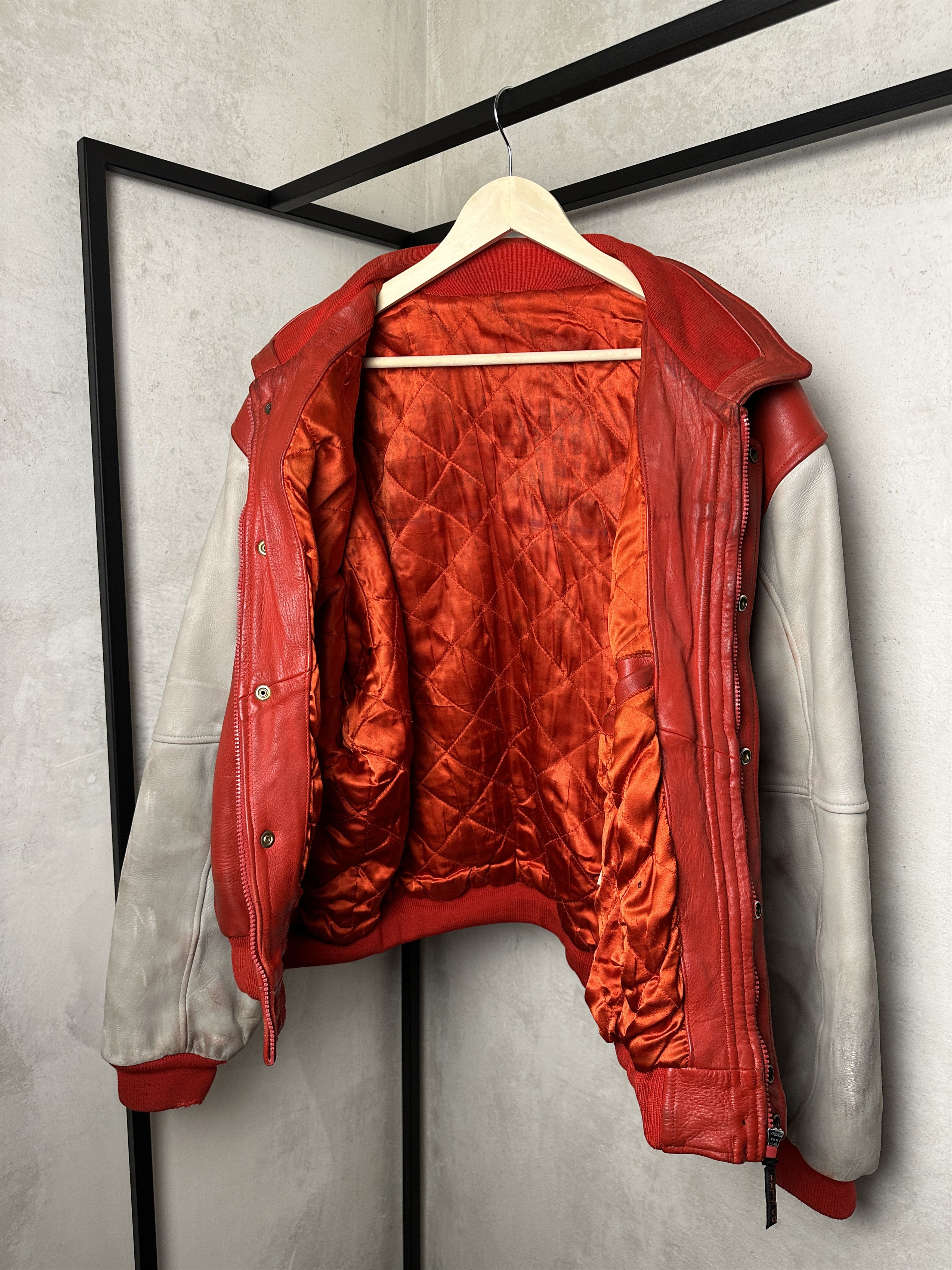 Genuine Leather Genuine Leather Red Bomber Jacket Size US XL / EU 56 / 4 - 12 Thumbnail