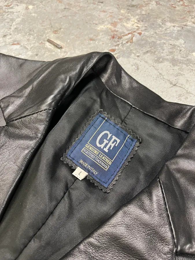 Gianfranco Ferre 2000s Gianfranco Ferré Black Matrix Long Trench Leather Jacket Size US L / EU 52-54 / 3 - 6 Thumbnail