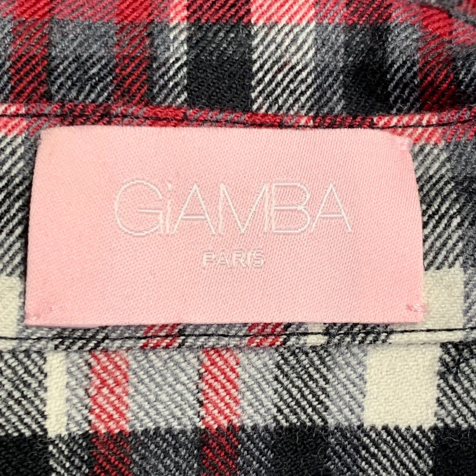 Giambattista Valli GIAMBA by GIAMBATTISTA VALLI Black Red Wool Snaps Shirt Size XL / US 12-14 / IT 48-50 - 5 Thumbnail