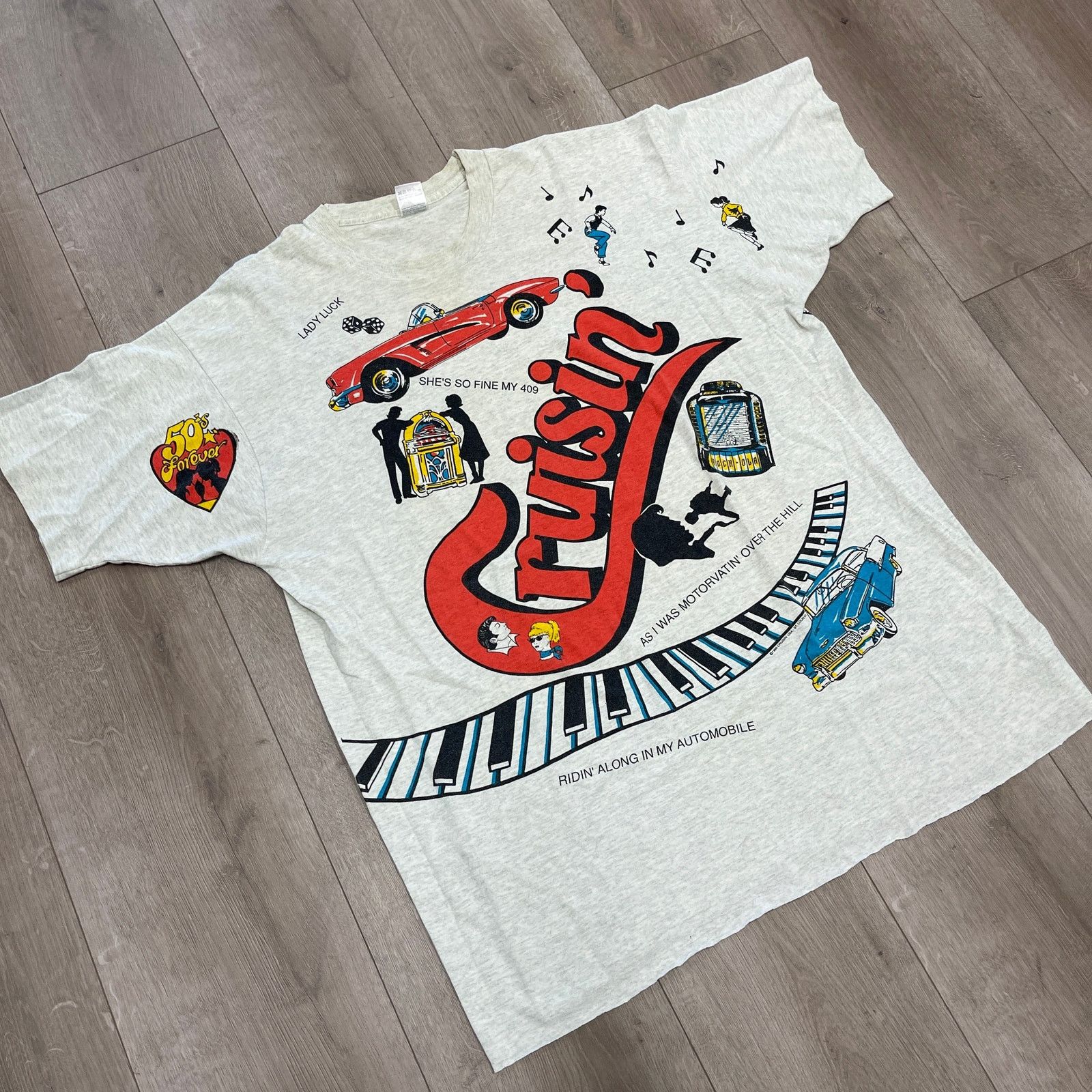 Vintage Vintage 1996 Beach Boys Cruisin Back To The 50's Tee XXL Size US XXL / EU 58 / 5 - 3 Thumbnail