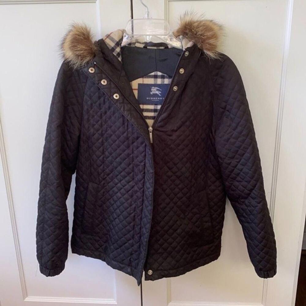 Burberry Burberry Vintage Quilted Jacket with Fur Hood Size S / US 4 / IT 40 - 1 Thumbnail