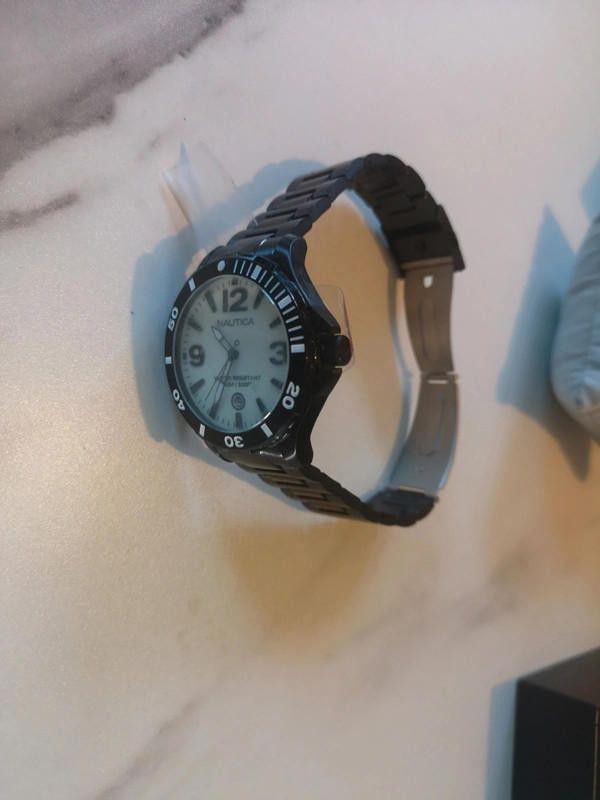 Nautica Nautical cream dial black bracelet mens watch Size ONE SIZE - 4 Thumbnail