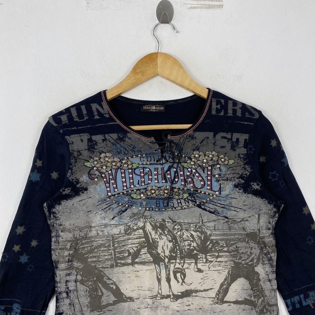 If Six Was Nine Vtg Y2K Skinny Minnie Wild West Cowgirl Lace Up Shirt L Size L / US 10 / IT 46 - 3 Thumbnail