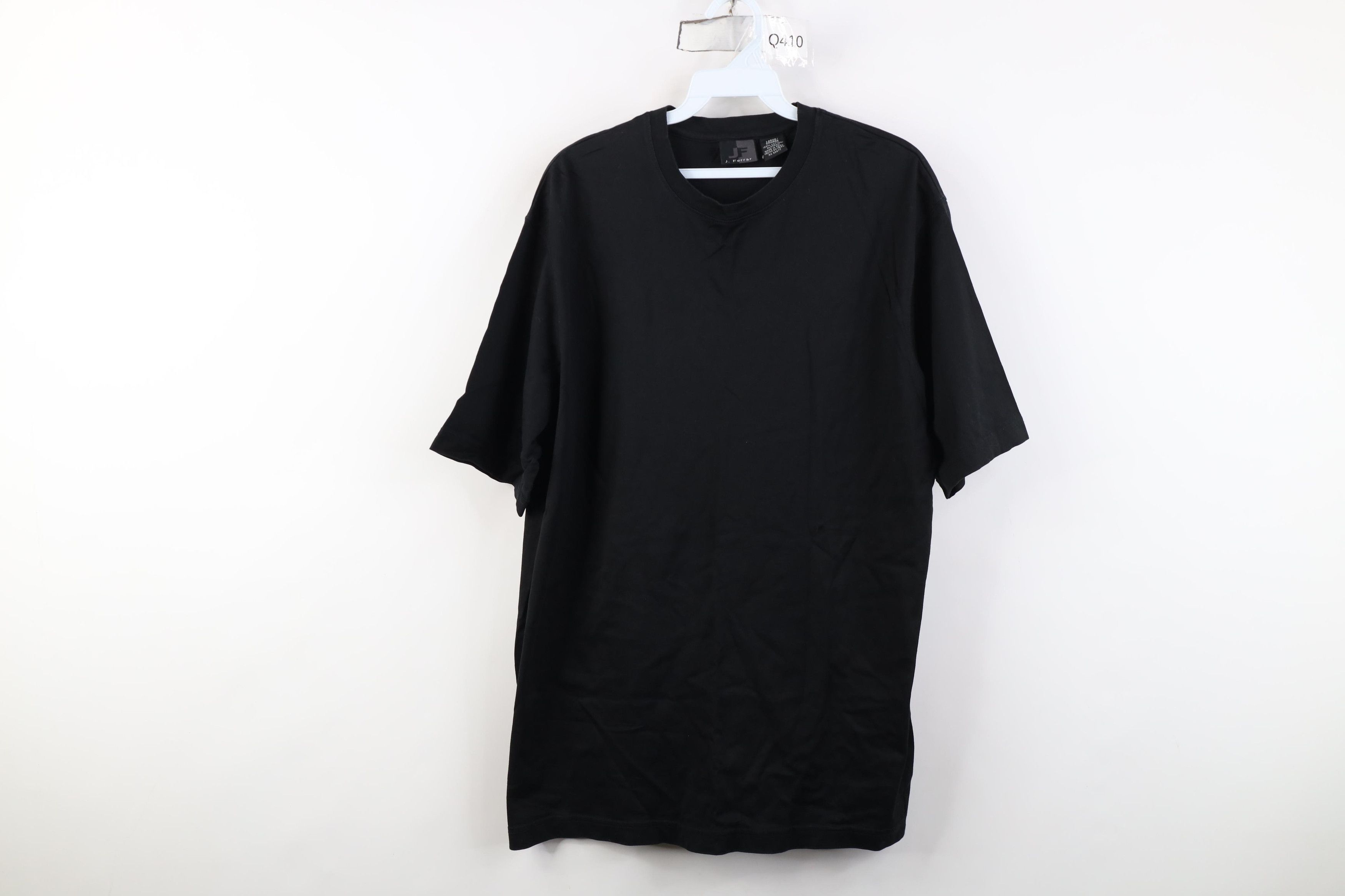 Vintage Vintage 90s Y2K Streetwear Soft Cotton Knit T-Shirt Black Size US L / EU 52-54 / 3 - 1 Thumbnail