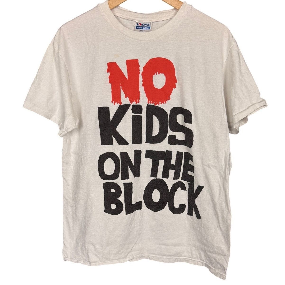 Hanes Vtg 90s 1990 NKOTB New Kids No Kids on the Block Hate Band T Size US L / EU 52-54 / 3 - 3 Thumbnail