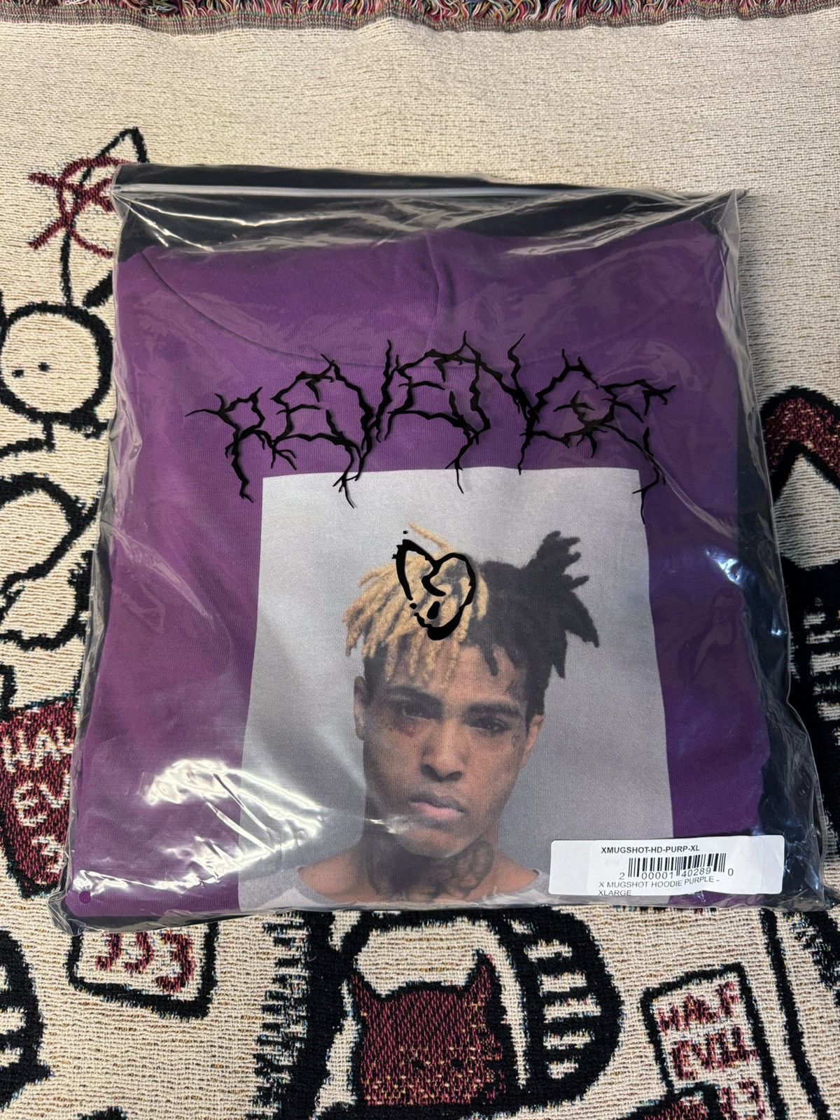 image of Revenge 2024 Xxxtentacion Mugshot Hoodie XL Deadstock in Purple, Men's