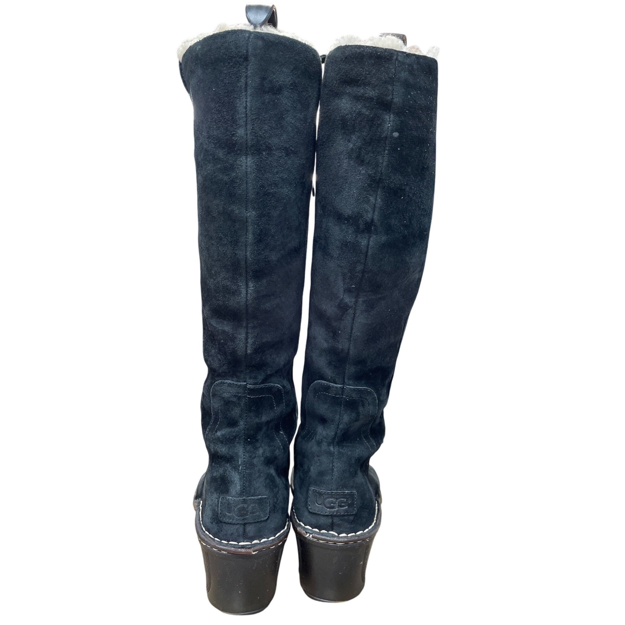 Ugg UGG Australia Womens Black Leather Sheep Lined Knee Winter B Size US 9 / IT 39 - 12 Thumbnail