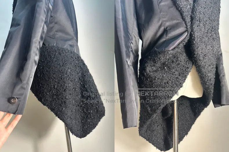 Issey Miyake Issey Miyake Black Asymmetric Furry Irregular 3D Coat Size M / US 6-8 / IT 42-44 - 4 Thumbnail