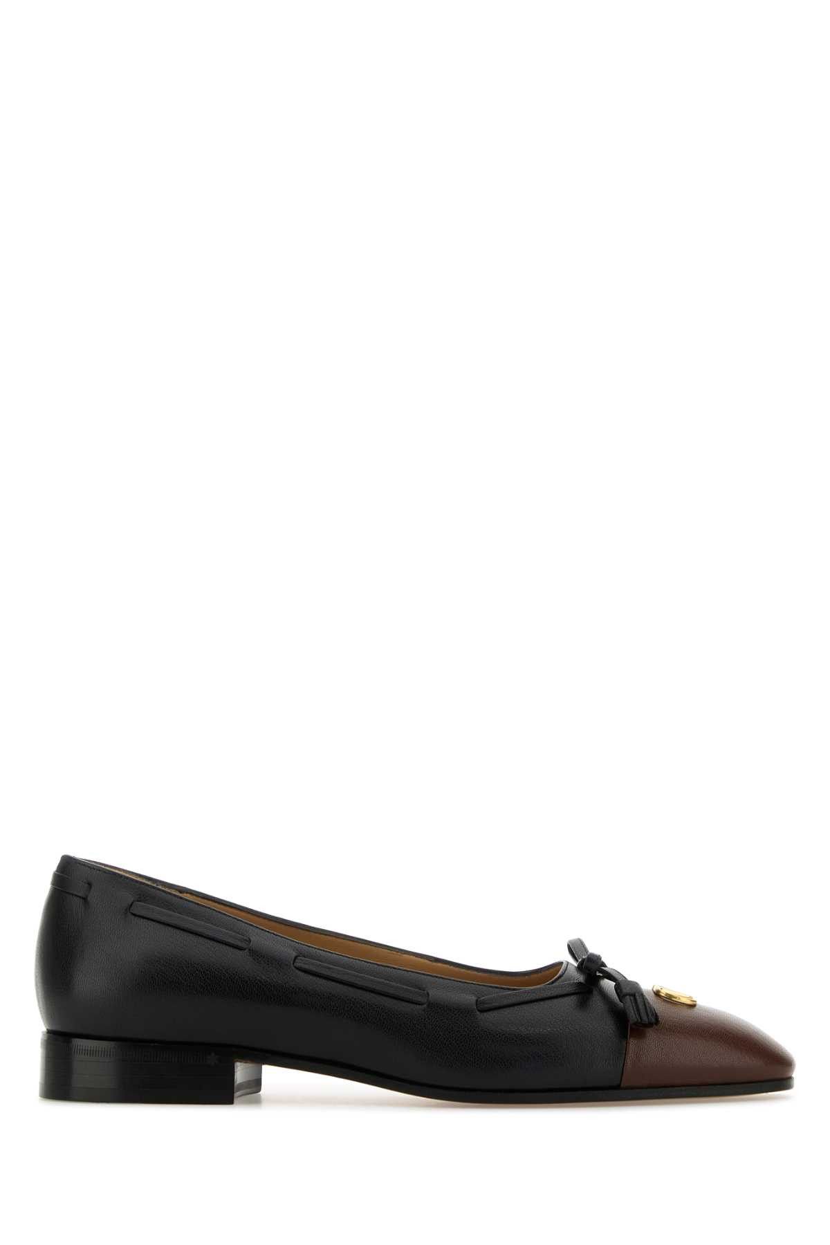 Valentino Black Leather Valet Du Roi Ballerinas Size US 8 / EU 41 - 1 Thumbnail