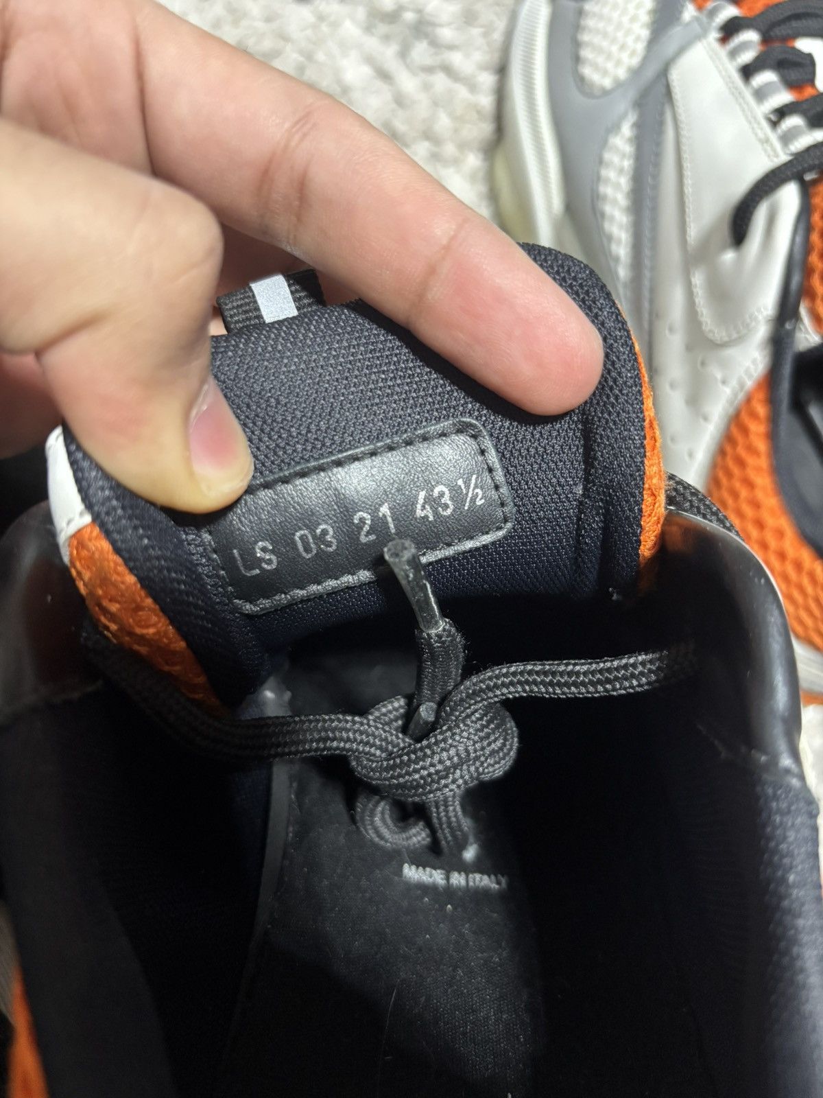 Dior Dior B22 Sneakers White Grey Orange – Size EU 43.5 (US 10.5) Size US 10.5 / EU 43-44 - 5 Thumbnail
